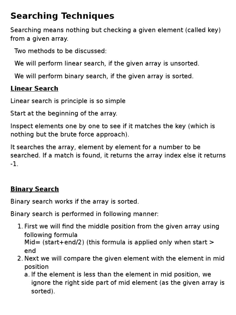 Array Search Techniques | PDF