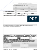 Individual Application For Training