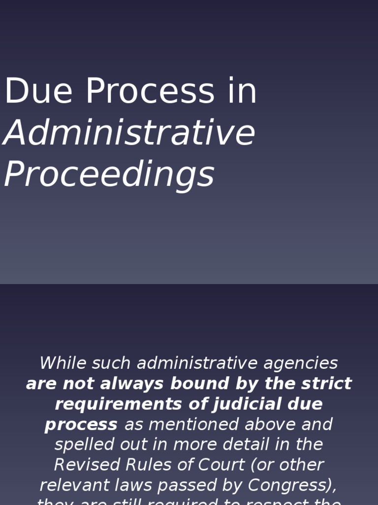 Due Process in Administrative Proceedings | Due Process Clause ...