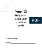 Year 10: Help With Using Your Revision Guide