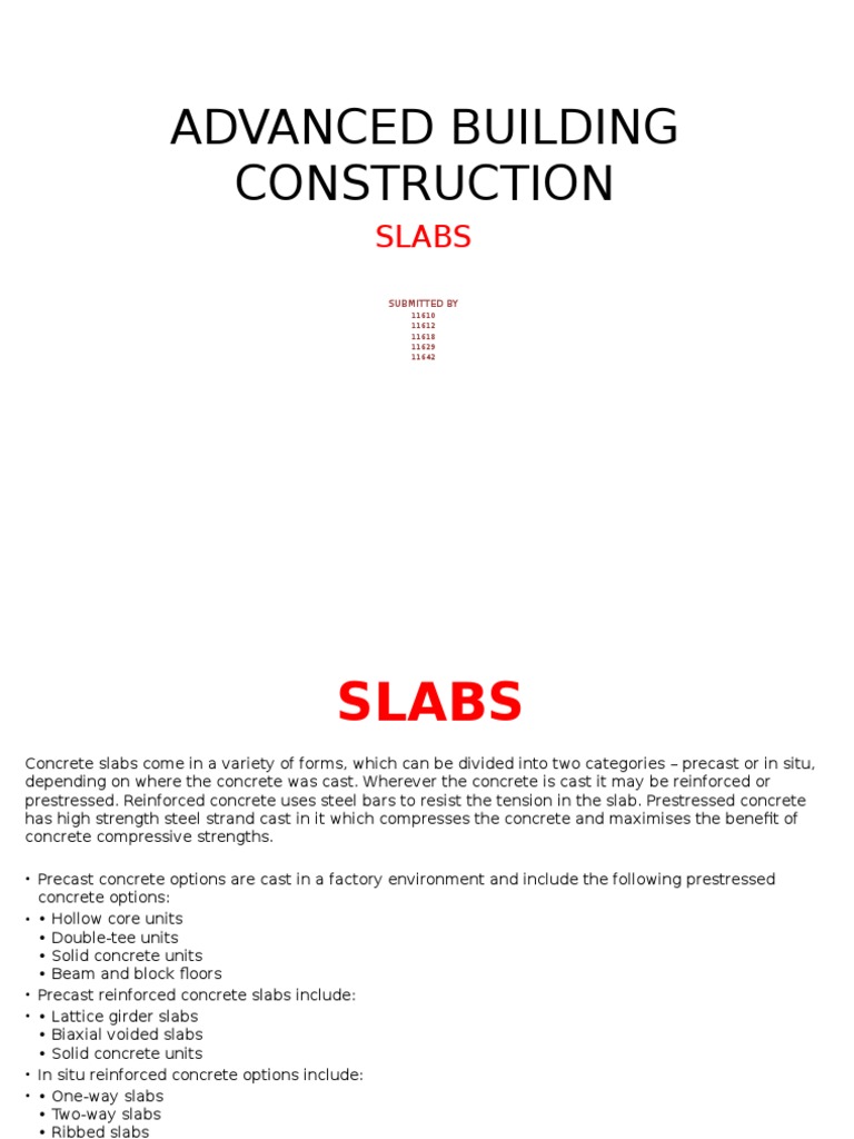 slabs 4th | Prestressed Concrete | Concrete