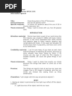 3D Informative Speech Outline