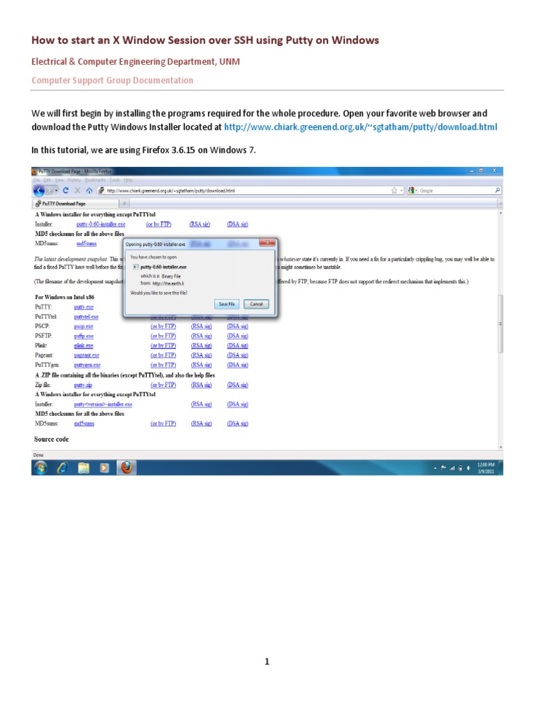 X Window Session Setup with Putty | PDF | Secure Shell | Microsoft Windows