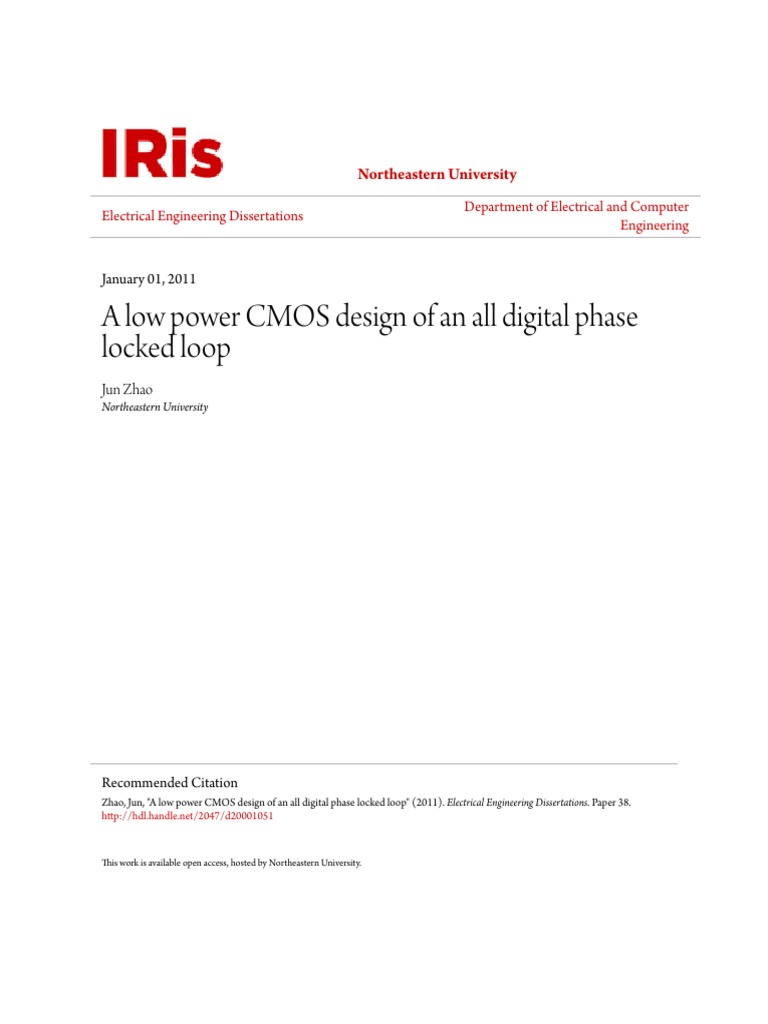A Low Power CMOS Design of An All Digital Phase Locked Loop PDF | PDF ...