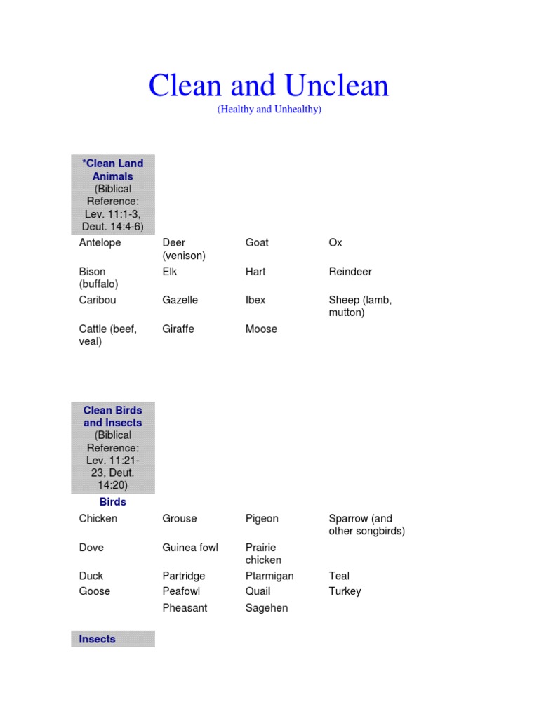 Clean and Unclean For Web Site | PDF | Nature