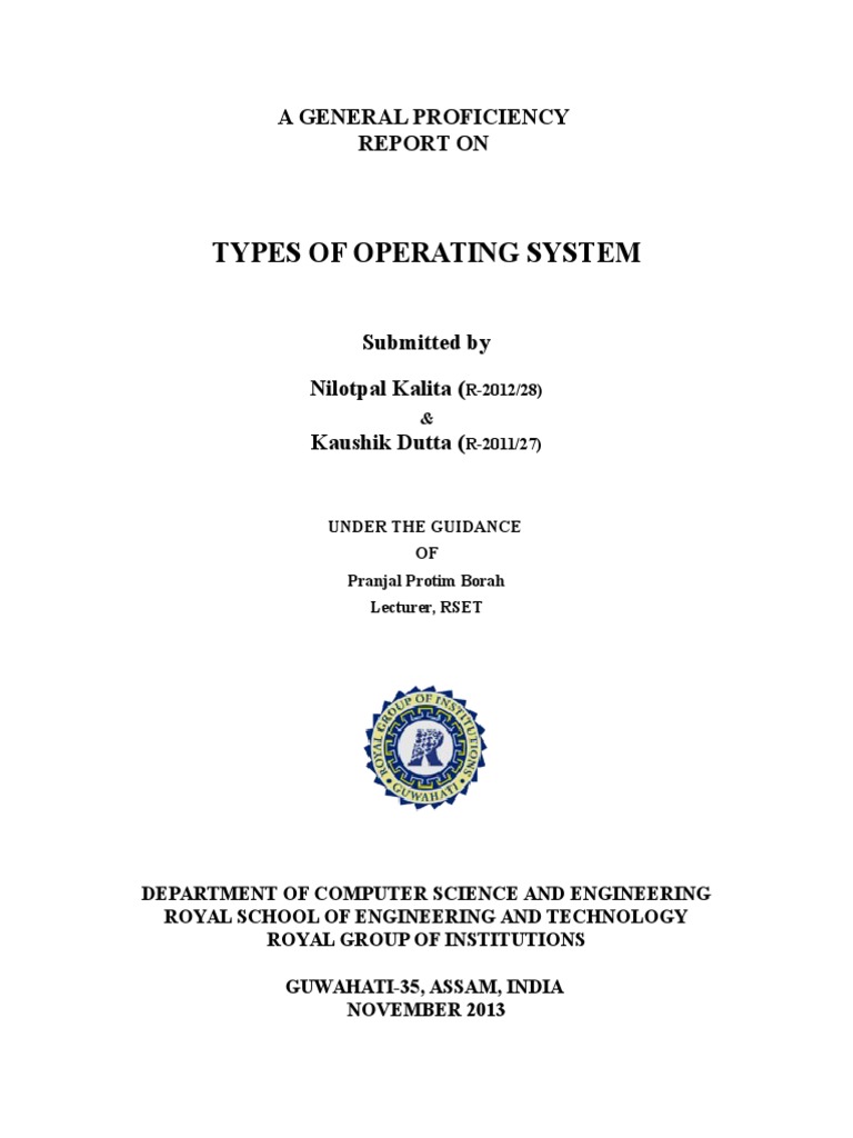 Types of Operating Systems | PDF | Operating System | Smartphone