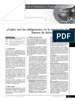 Obligaciones en La Regulación Banco Datos Personales