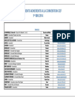 Etablissements Adhérents À La Convention CEF Mai 2014