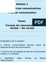  Copetencias comunicativas, Formas de Comunicacion Verbal No Verbal