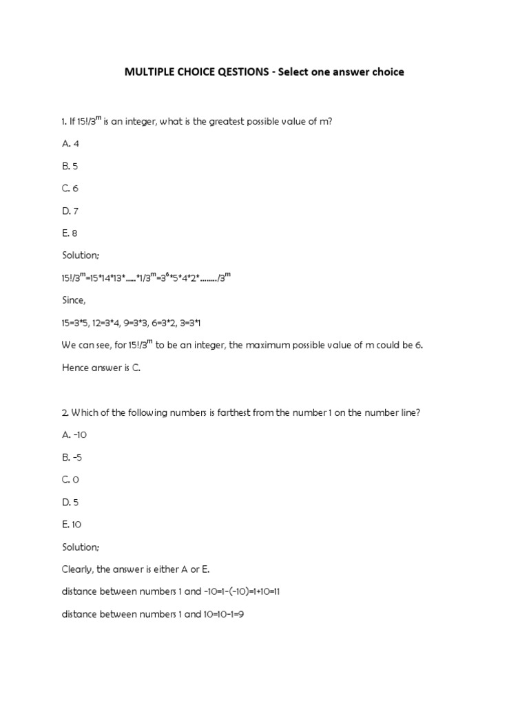 GRE Multiple Choice Questions Guide | PDF | Odds | Median