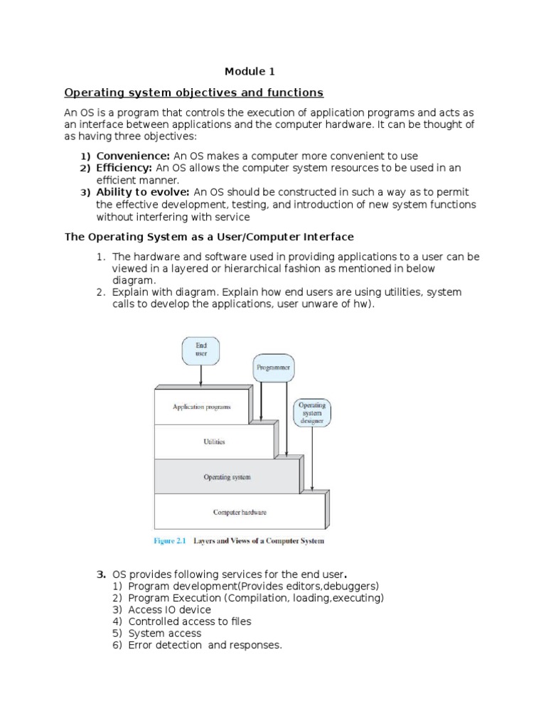 Operating System Objectives and Functions | PDF | Thread (Computing ...