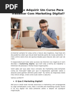   Por Que Adquirir Um Curso Para Trabalhar Com Marketing Digital?