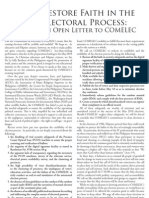 Restore Faith in the Electoral Process an Open Letter to COMELEC