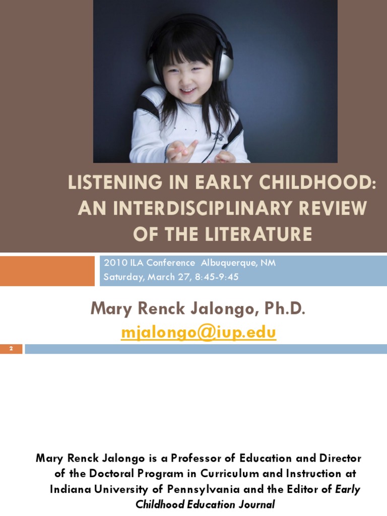 Listening Skill For Young Children by Jalongo PDF Hearing Sound