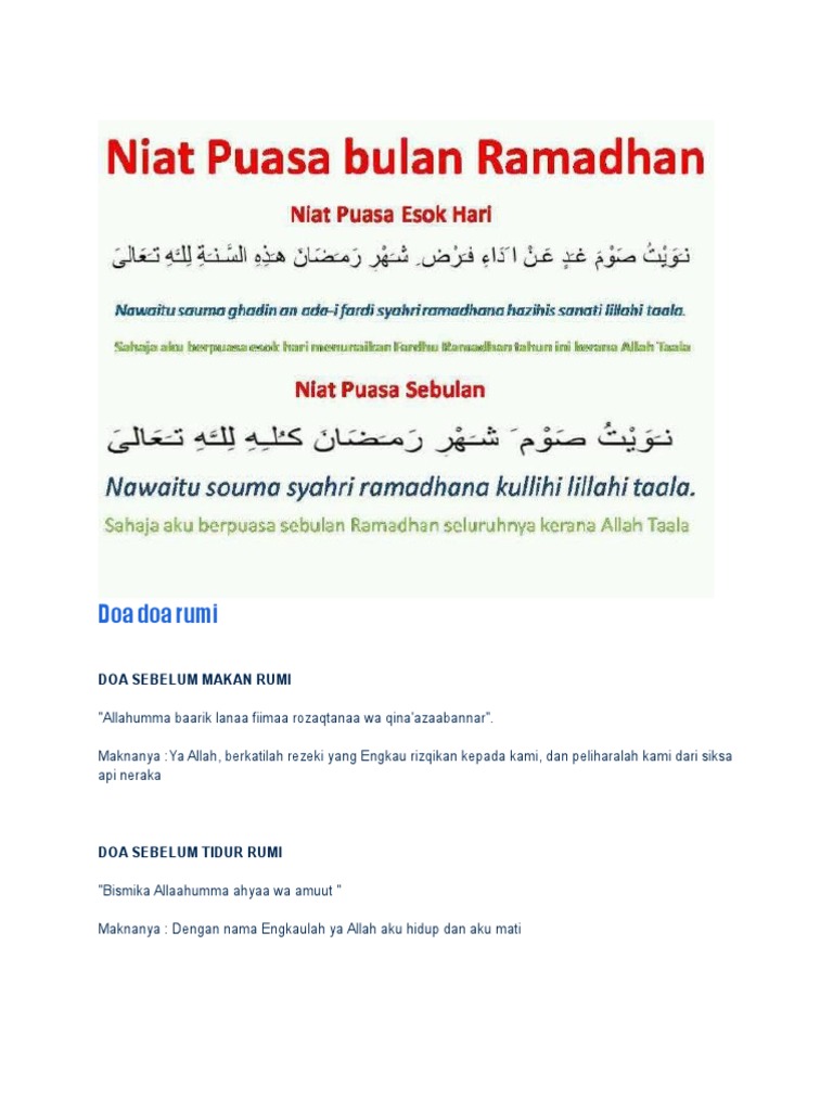 Doa Sebelum Tidur Rumi