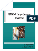 Clase Tiempo Estandar Tolerancias