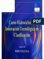 Curso Hidrociclones, Innovación Tecnológica en Clasificación