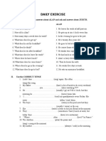 Daily Exercise: I. Read The Questions & Answers About ALAN and Ask and Answer About JUDITH. Alan