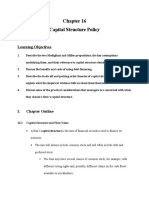 Capital Structure Policy: Learning Objectives