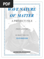 Wave Nature of Matter: A Project File