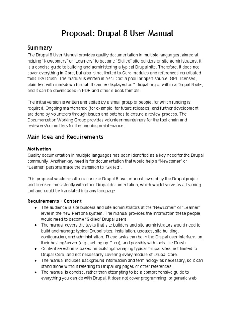 Proposal Dru Pal 8 User Manual | PDF | Drupal | Computing