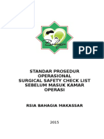 Spo Surgical Safety Check List Sebelum Masuk Kamar Operasi