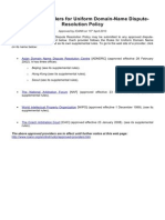 Approved Providers For Uniform Domain-Name Dispute-Resolution Policy (ICANN)