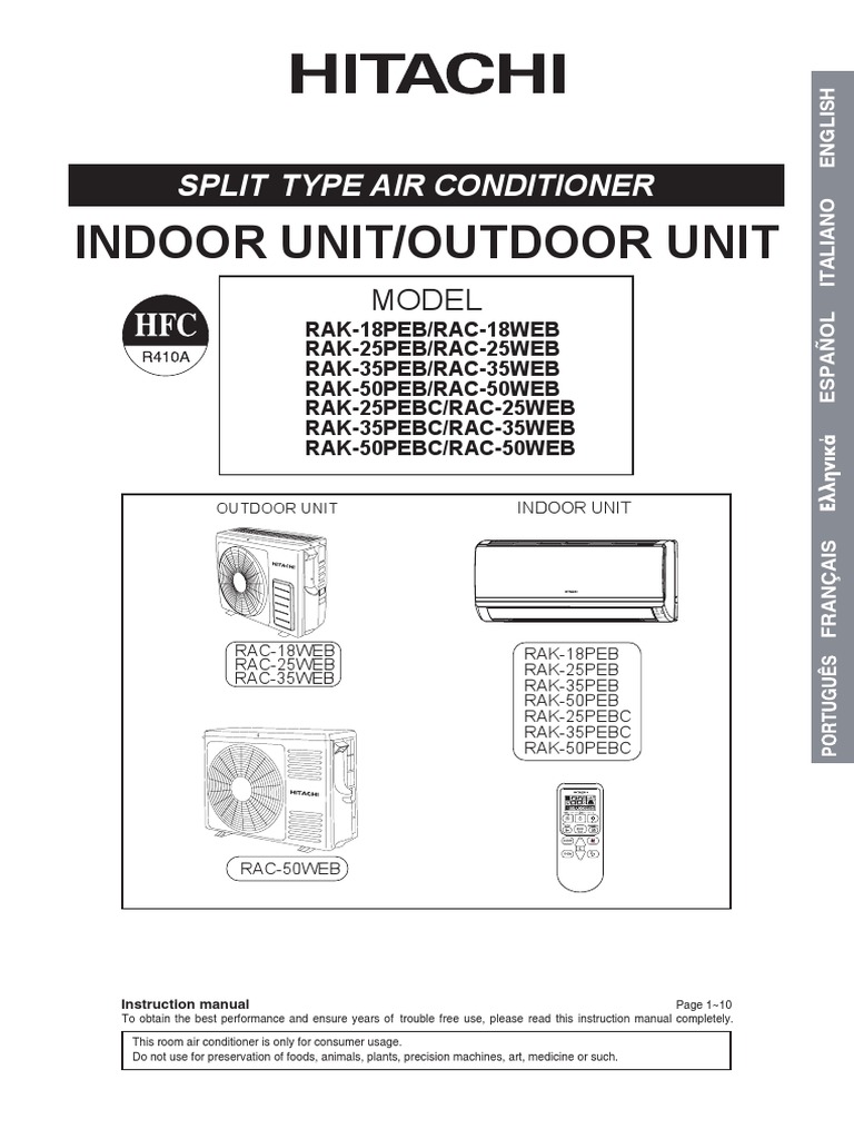 Hitachi AIR CONDITIONER PDF Air Conditioning Hvac