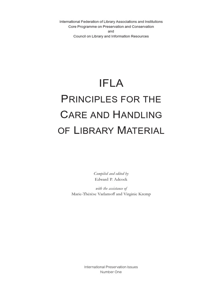 IFLA Guide Library Preservation | PDF | Preservation (Library And ...