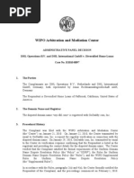 Domain Name Dispute [WIPO AMC Decision] - DHL Operations B.v. and DHL International GmbH v. Diversified Home Loans [2010]