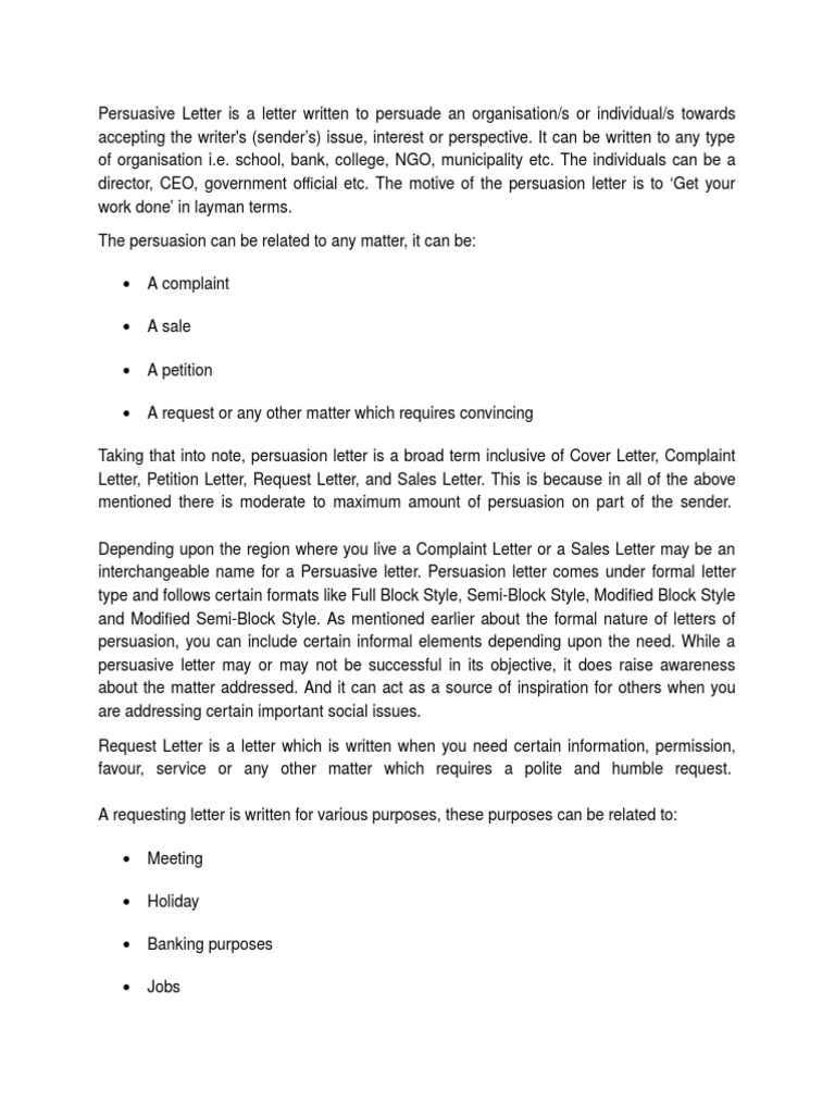 Persuasive sales letter essay image