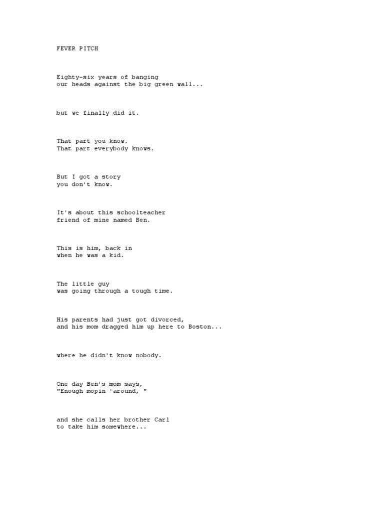 Fever Pitch | PDF | Babe Ruth | Boston Red Sox