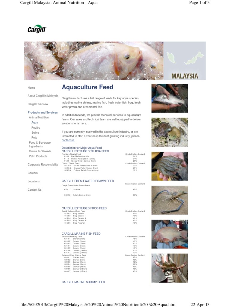 Cargill Fish Feed Price List