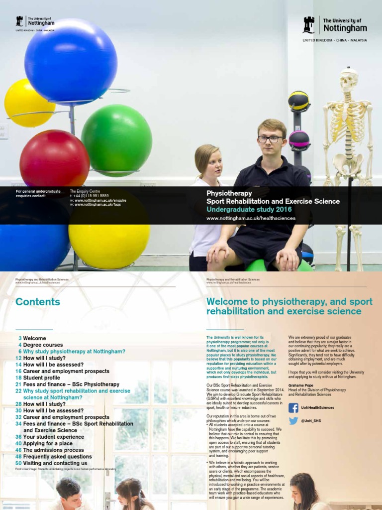 Physiotherapy Sport Rehabilitation And Exercise Science Undergraduate