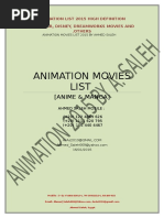 Animation Movies List: (Anime & Manga)