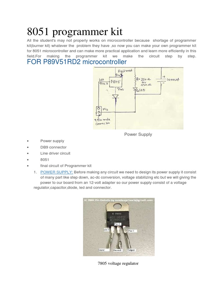 8051 Programmer Kit | PDF | Power Supply | Electronic Circuits