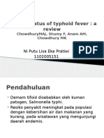 Current Status of Typhoid Fever