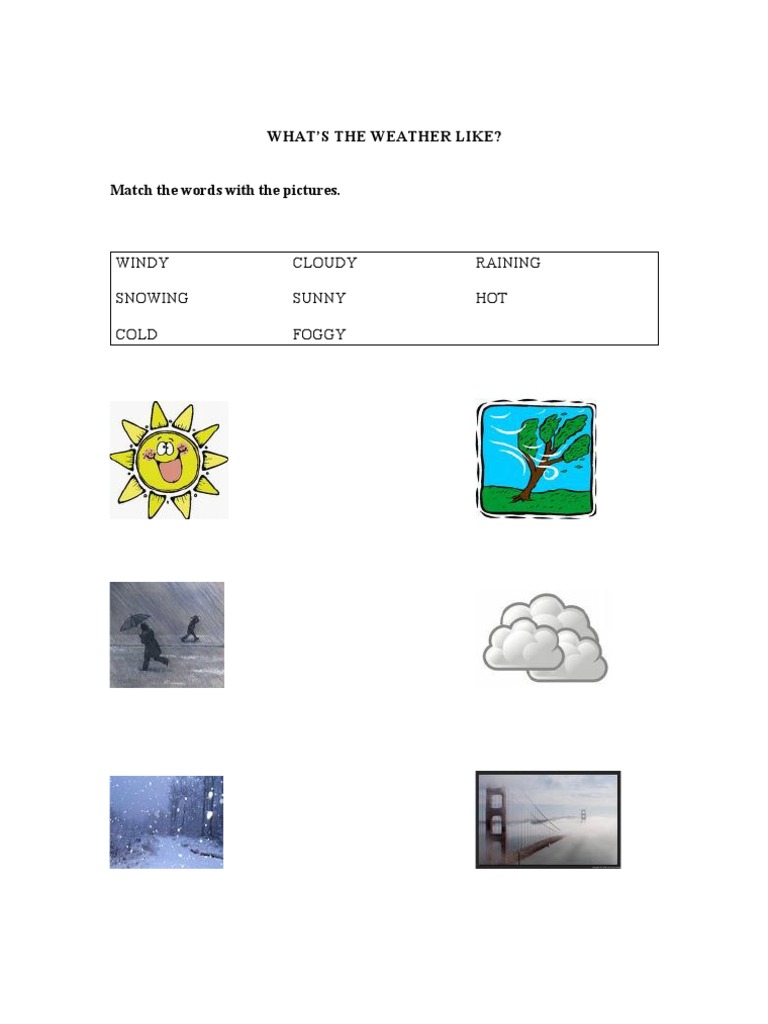 Weather Vocabulary Flashcards | PDF