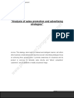 "Analysis of Sales Promotion and Advertising Strategies": Provided by