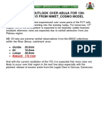 Weather Outlook Abuja 12 Aug 2015