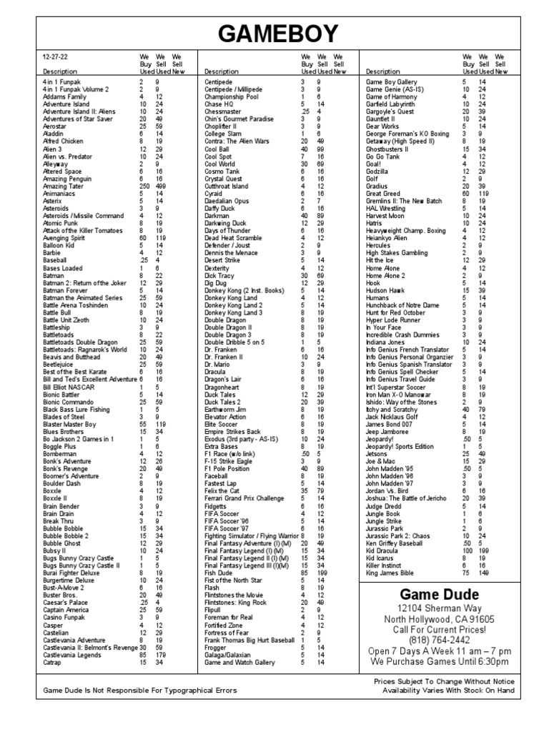Game Boy | PDF | Leisure | Sports