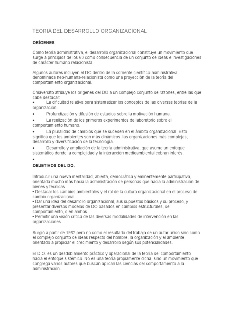 Qué Es La Teoría Del Desarrollo Organizacional – LRPLVP