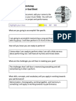 8 Music Theatre Workshop Production Number Goal Sheet: Highlight Your Class: 8A1 8A2 8B1 8B2