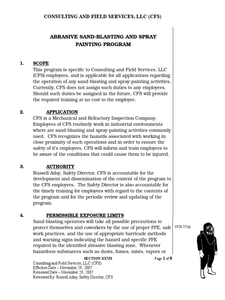 Sandblasting Safety and PPE Guidelines | PDF | Personal Protective ...