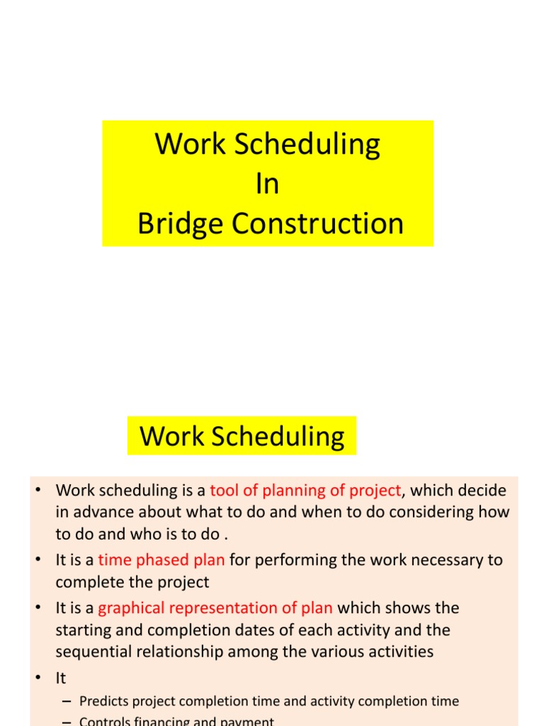 Bridge Construction Work Scheduling Guide | PDF | Engineering ...