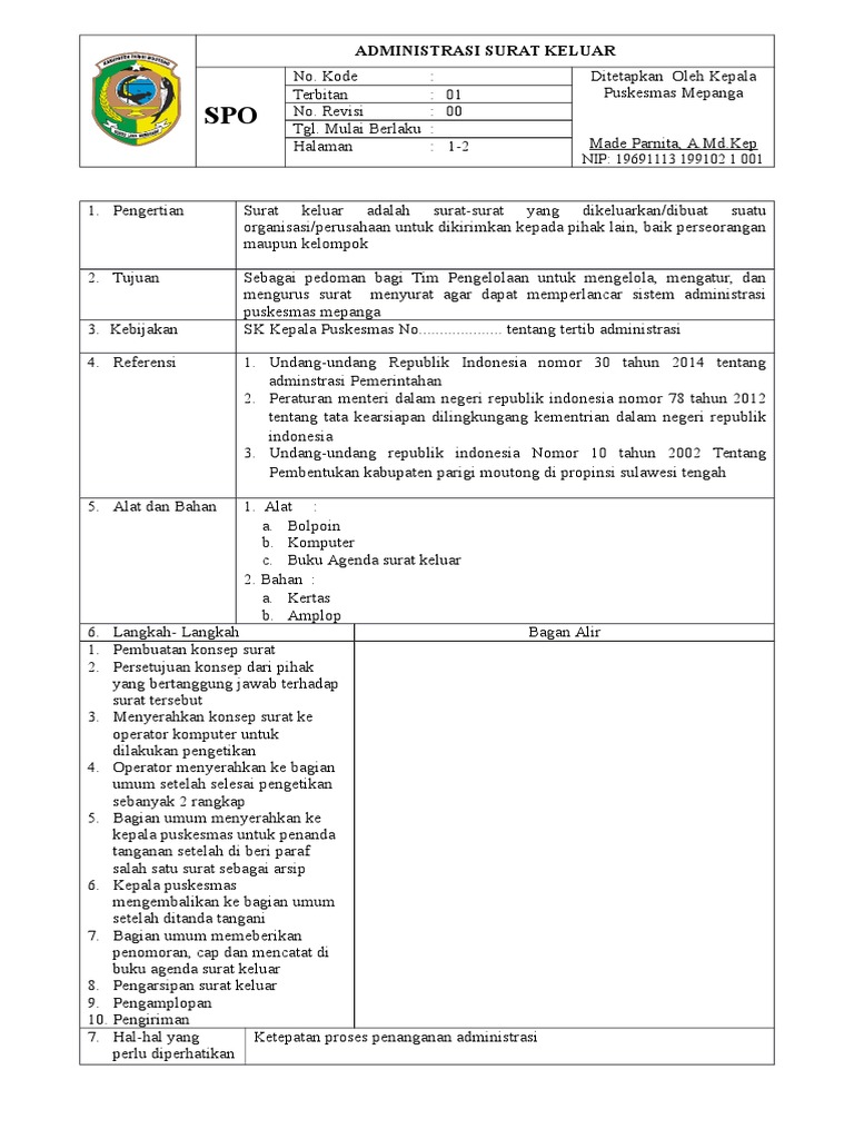 SOP Administrasi Surat Keluar