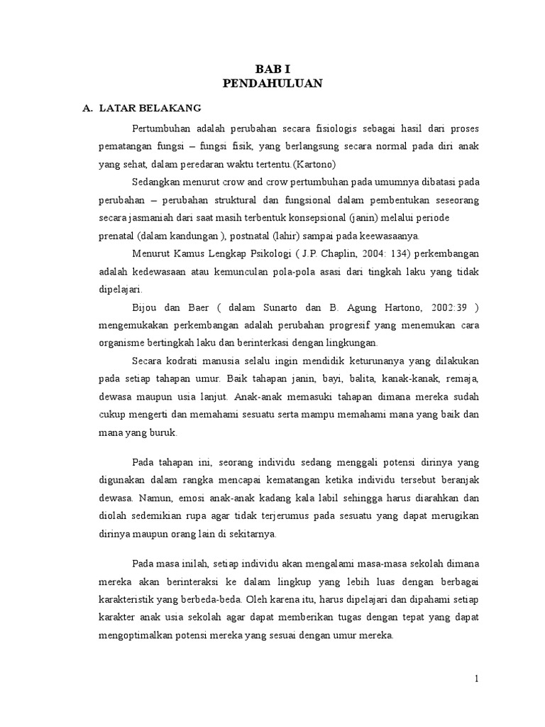 Makalah Anak Usia Sekolah | PDF