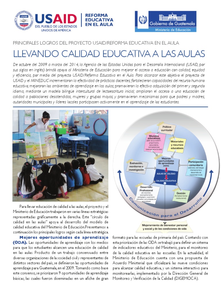 Logros del Proyecto USAID en Aulas | PDF | Multilingüismo | Evaluación