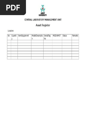Asset Register