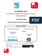 III Debate Cav A INTERNET E O FUTURO DOAGENTE DE VIAGENS: AMEAÇA OU OPORTUNIDADE?